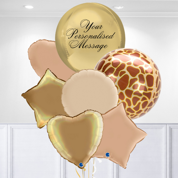 Premium Giraffe Pattern Orb Balloon Bouquet