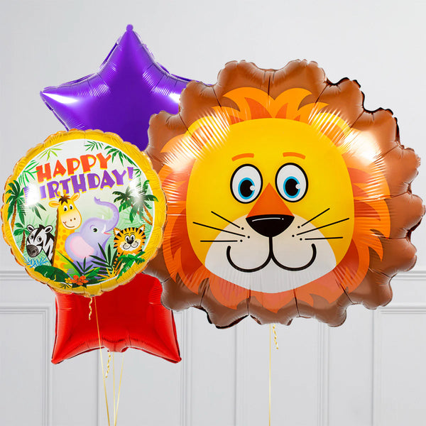 Jungle Lion Rainbow Inflated Balloon Package