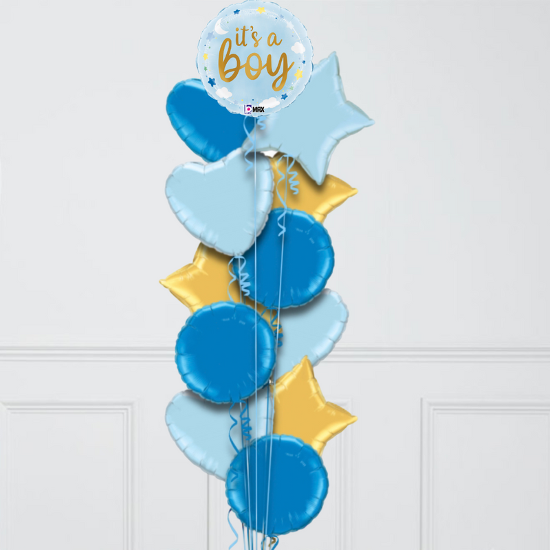 It's A Boy Stars & Clouds Foil Balloon Bouquet