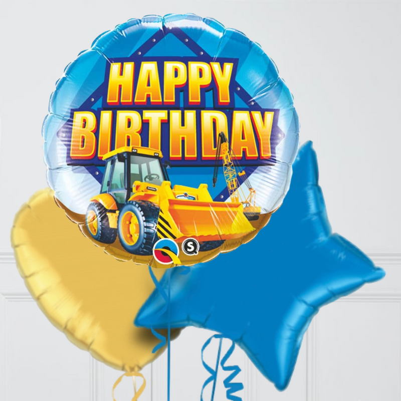 digger construction foil balloons for children