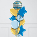 Blue Little Banners Happy Birthday Foil Balloon Bouquet