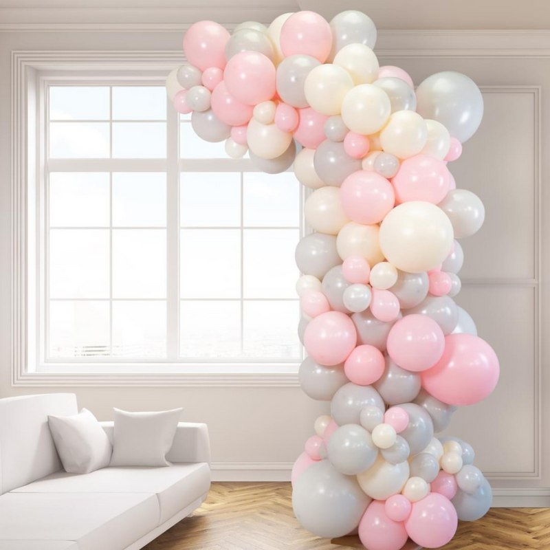 Macaron Pink Asymmetric Balloon Arch