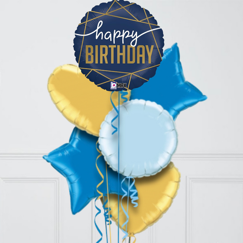 Royal Blue Happy Birthday Balloon Bouquet