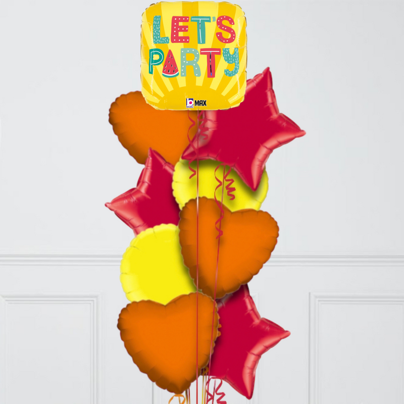 Let's Party Inflated Foil Balloons