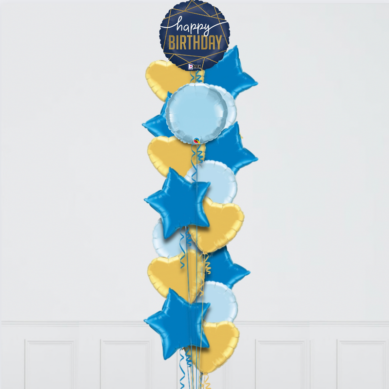 Navy Birthday Foil Balloon Bouquet
