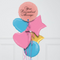 Round Pink and Splash of Colours Personalised Balloon Bouquet