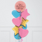 Round Pink and Splash of Colours Personalised Balloon Bouquet