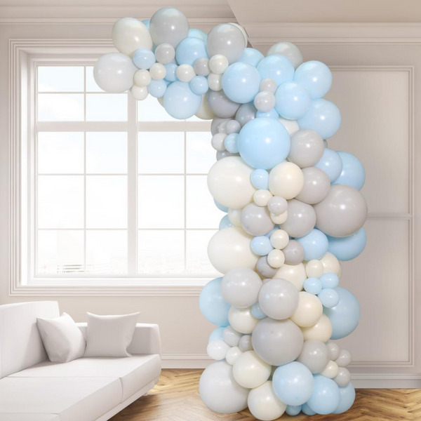 Macaron Blue Asymmetric Balloon Arch