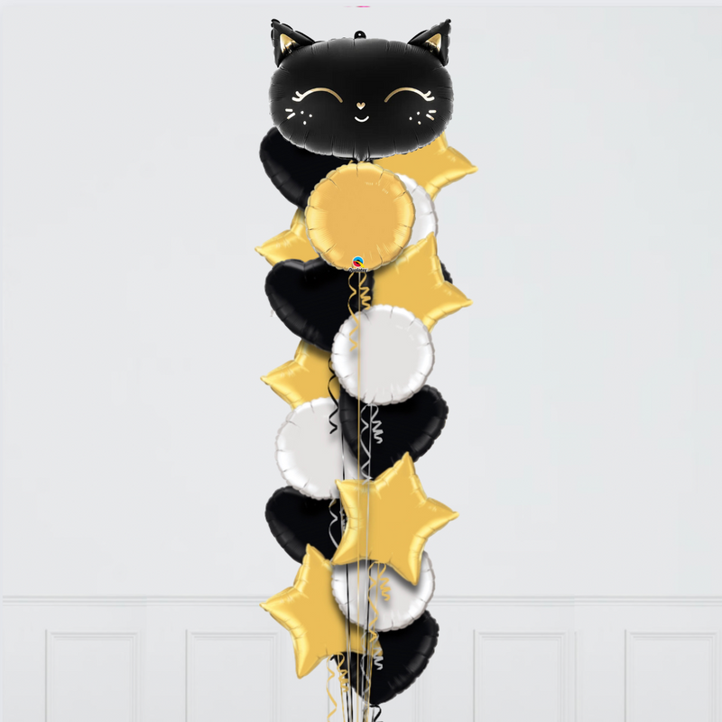 Black Cat Supershape Foil Balloon Bouquet