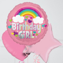 birthday girl rainbow pink foil balloons