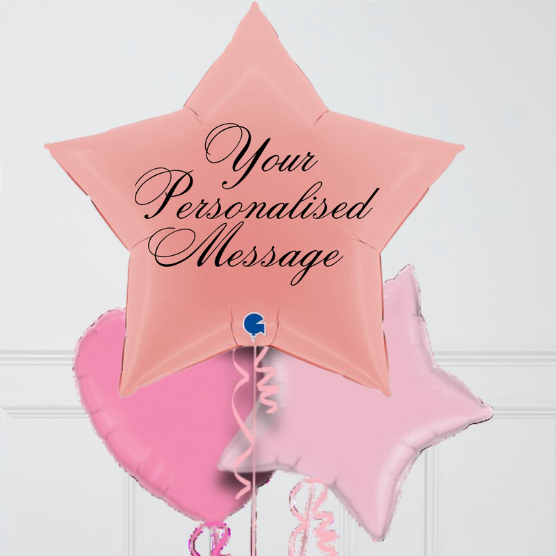 Premium Large Pink Star Personalised Balloon Bouquet