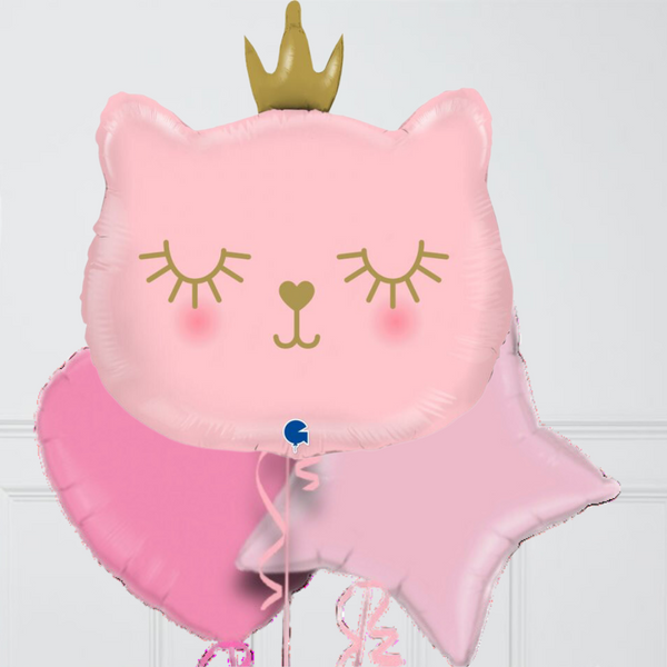 pink cat princess foil balloons delivery