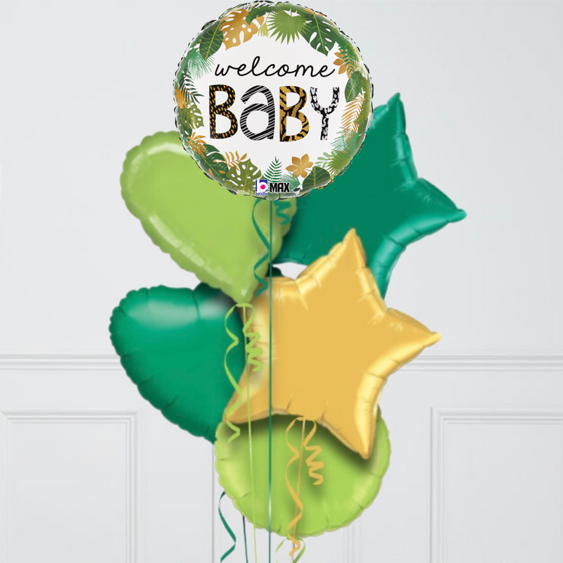 Sweet Safari New Baby Inflated Foil Balloon Bunch