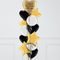 Personalised Platinum Gold & Black Heart Inflated Foil Balloon Bunch