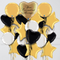 Heart Platinum Gold & Black Personalised Balloon Bouquet