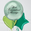 Mint Green Orb Personalised Balloon Bouquet