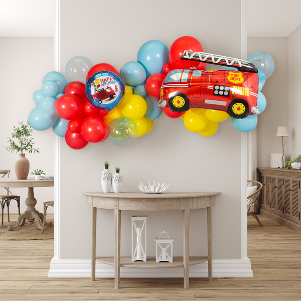 Fire Engine Party Inflated Balloon Garland
