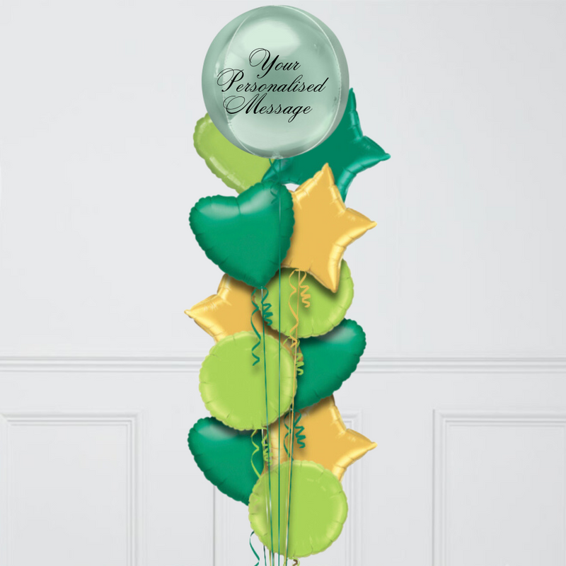 Mint Green Orb Personalised Balloon Bouquet