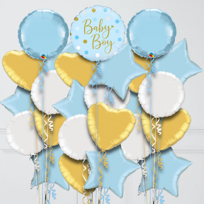 baby boy pale blue balloons