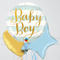 baby boy blue and gold welcome baby foil balloons