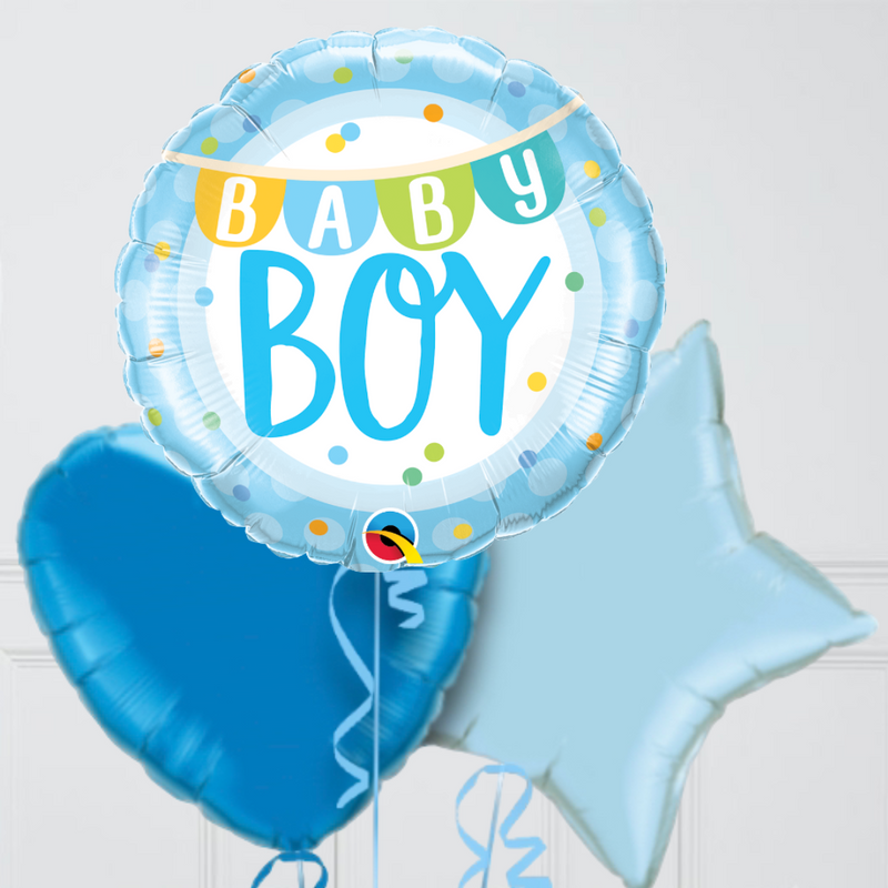 new baby boy blue balloons bouquet delivery