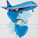 Blue Plane Foil Balloon Bouquet