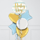 baby boy blue and gold welcome baby foil balloons