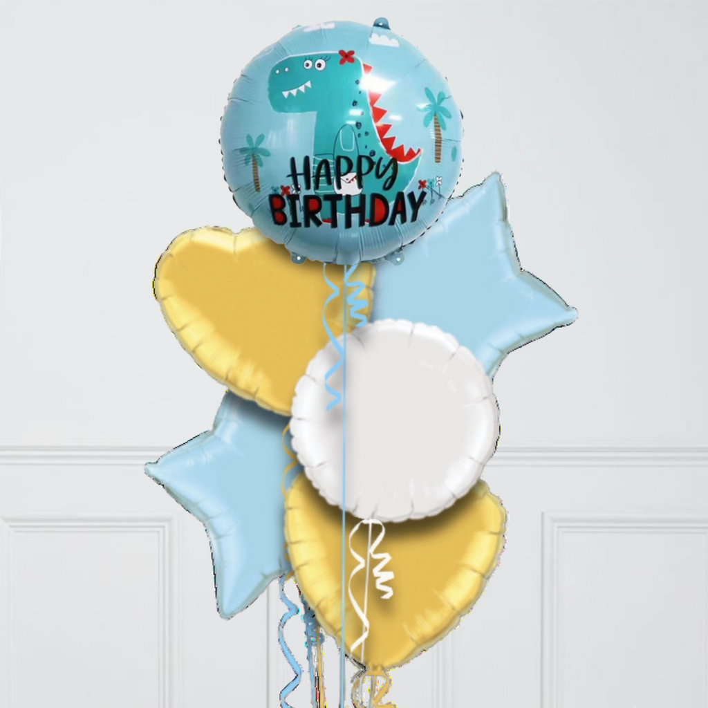 Dinosaur Happy Birthday Inflated Foil Balloon Bunch | Balloonfactory.ae ...