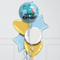 happy birthday dinosaur themed blue and gold foil balloons delivery uae