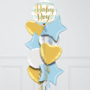 baby boy blue and gold welcome baby foil balloons