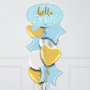 hello baby blue foil balloons delivery