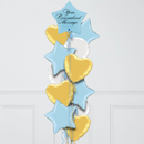 Star Blue & Gold Personalised Balloon Bouquet