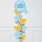 Pale Blue & Gold Orb Personalised Balloon Bouquet