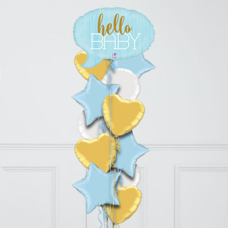 hello baby blue foil balloons delivery