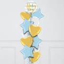 baby boy blue and gold welcome baby foil balloons