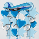 Blue Plane Foil Balloon Bouquet