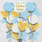 baby boy blue and gold welcome baby foil balloons