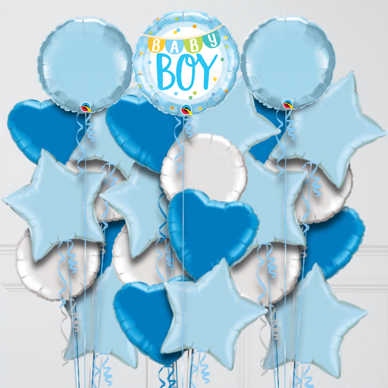 new baby boy blue balloons bouquet delivery