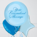 Pale Blue Orb Personalised Balloon Bouquet