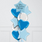Star Matte Blue Personalised Balloon Bouquet