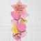 Personalised Pink Premium Large Star Inflated Foil Balloon Bunch