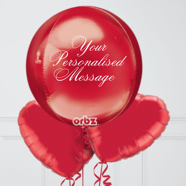 Red Orb Personalised Balloon Bouquet