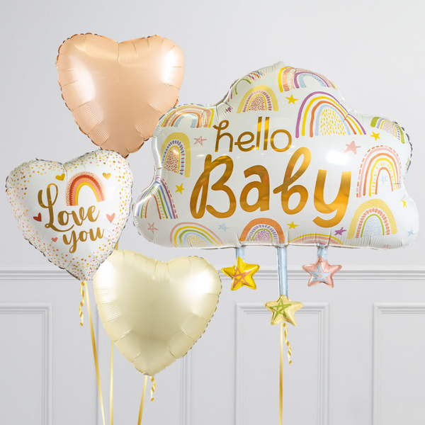 Hello Baby Rainbows & Clouds Balloon Package