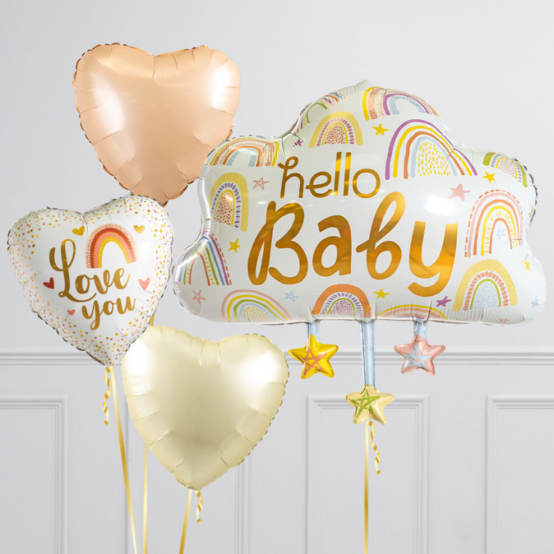 Hello Baby Rainbows & Clouds Balloon Package