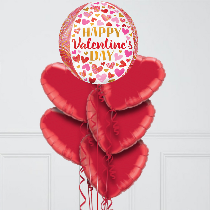 Valentine's Day Orb Foil Balloon Bouquet