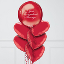 Red Orb Personalised Balloon Bouquet