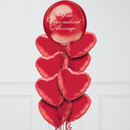 Personalised Red Orb Inflated Foil Balloon Bunch