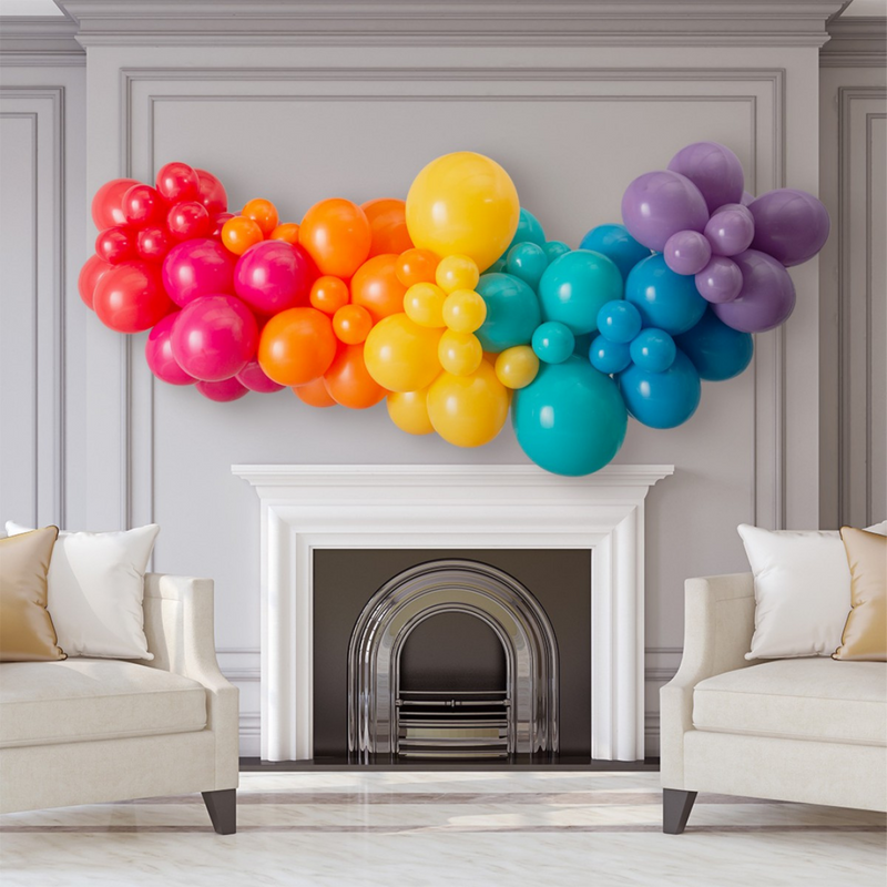 Rainbow Splash Inflated Balloon Garland