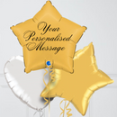 Personalised Gold Star Inflated Foil Balloon Bunch