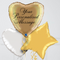 Heart Platinum Gold Personalised Balloon Bouquet